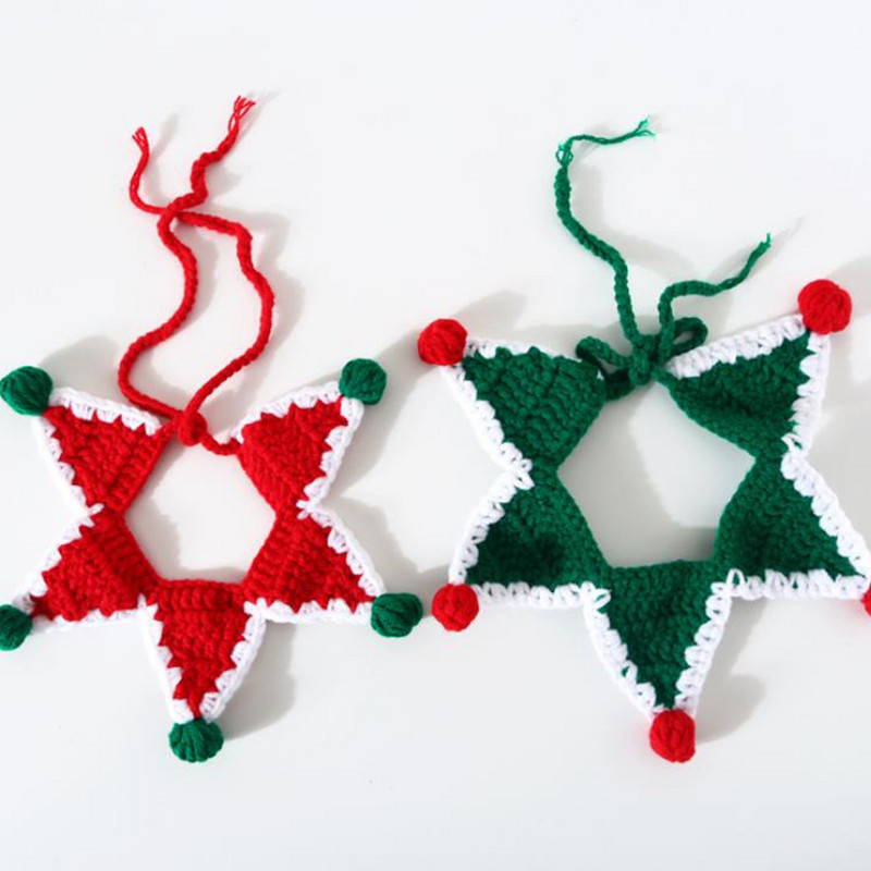 Jauns Mājdzīvnieki Šalle Jaunais gads Pet Cat Kaklarota Dekors Kaķis Suns Ziemassvētku Apkakle Kaķi Aksesuāri Jaunais gads Trikotāžas Jauki Skaista Apkakle