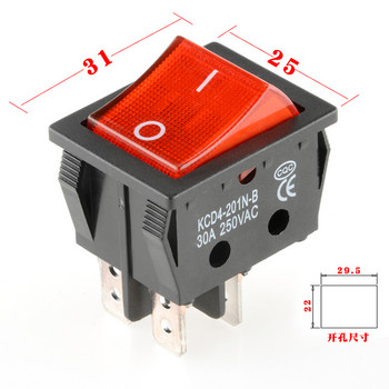 KCD4 Rocker Switch ON-OFF 2 θέσεων 4 pins / 6 pins Ηλεκτρικός εξοπλισμός με διακόπτη Light Power 16A 250VAC/ 20A 125VAC