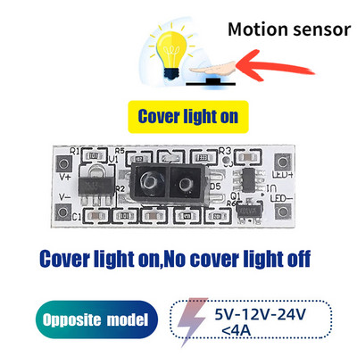 5V 12V 24V 4A Senzorski prekidač s mogućnošću prigušivanja Ručni valoviti prigušivač PIR prekidač za LED trake LED, prekidač na dodir za LED svjetla kuhinjskog ormarića