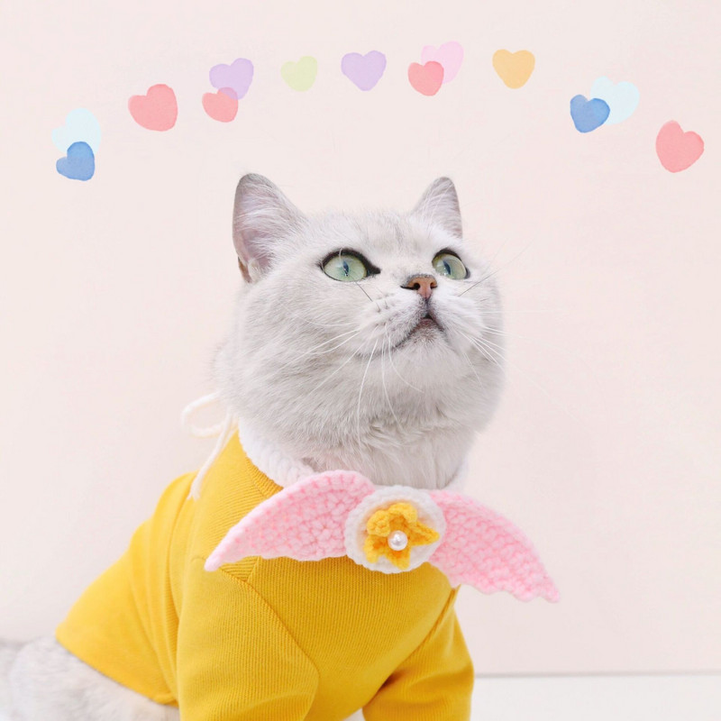 Potrepštine za kućne ljubimce Ogrlica za mačke Pletena krila Vunena zvijezda Podesivi zec Mačka Pas Ogrlica Rođendanska uspomena na kućnog ljubimca Božićni pribor