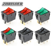 1 TK KCD8 6PIN 16A 250V 20A 125V topeltvalgusti klahvlüliti veekindel SISSE-VÄLJA KCD6 paadi toitelüliti