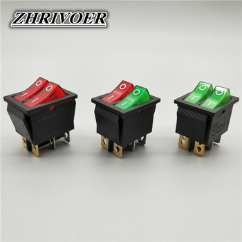 1 ΤΕΜ KCD8 6PIN 16A 250V 20A 125V Διακόπτης Rocker Διπλού Φωτός Αδιάβροχος ON-OFF KCD6 Διακόπτης τροφοδοσίας σκάφους