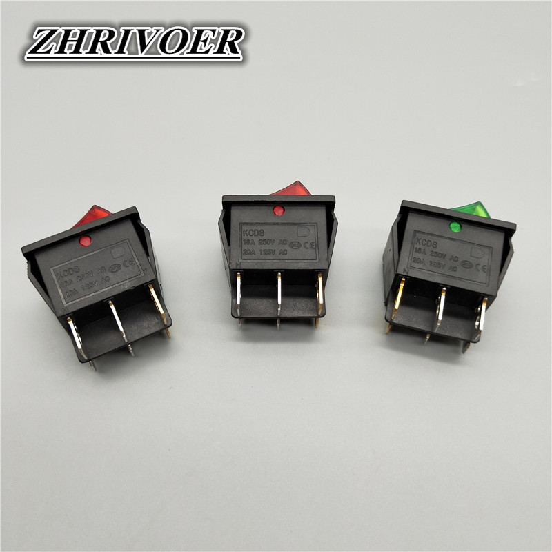 1 TK KCD8 6PIN 16A 250V 20A 125V topeltvalgusti klahvlüliti veekindel SISSE-VÄLJA KCD6 paadi toitelüliti