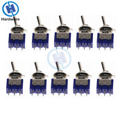10PC/5PC Miniatuurne lüliti, ühepooluseline kahe viskega SPDT DPDT SISSE-VÄLJA-SEES SISSE-SEES 120VAC 6A 1/4-tolline paigaldus MTS-102 103 202