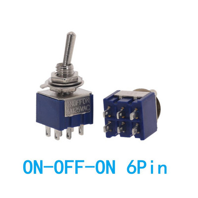 10PC/5PC Miniatuurne lüliti, ühepooluseline kahe viskega SPDT DPDT SISSE-VÄLJA-SEES SISSE-SEES 120VAC 6A 1/4-tolline paigaldus MTS-102 103 202