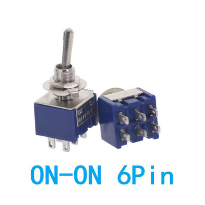 10PC/5PC Miniatuurne lüliti, ühepooluseline kahe viskega SPDT DPDT SISSE-VÄLJA-SEES SISSE-SEES 120VAC 6A 1/4-tolline paigaldus MTS-102 103 202