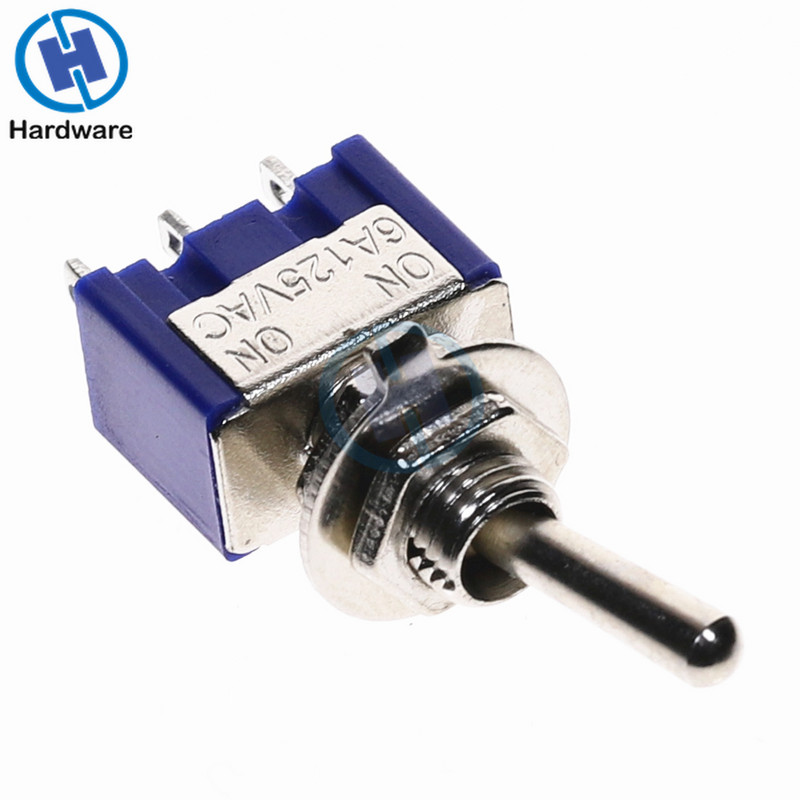 10PC/5PC Miniatuurne lüliti, ühepooluseline kahe viskega SPDT DPDT SISSE-VÄLJA-SEES SISSE-SEES 120VAC 6A 1/4-tolline paigaldus MTS-102 103 202