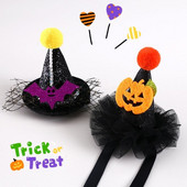 Lemmikloom Halloween Pumpkin Müts Kass Koer Koer Jänes Pidu Kummitus Aksessuaarid Kolmemõõtmeline müts Koerte Aksessuaarid Lemmiklooma kassipoeg
