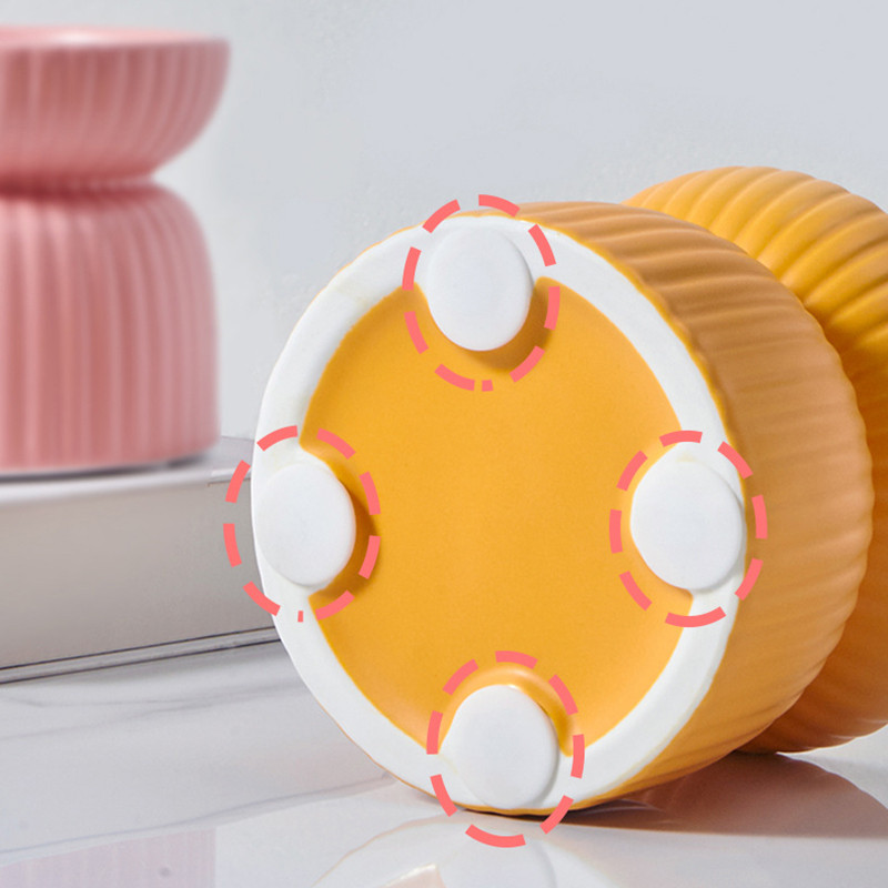 Prugasta keramička zdjelica za mačke Povišena hranilica za vodu za hranu za male pse Kućni ljubimac Neklizajuća mat posuda za hranu Štene, mačke za piće Posuda za jelo