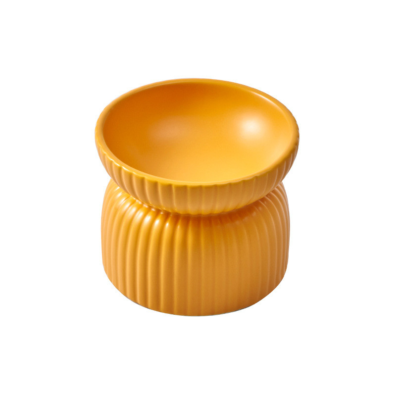 Prugasta keramička zdjelica za mačke Povišena hranilica za vodu za hranu za male pse Kućni ljubimac Neklizajuća mat posuda za hranu Štene, mačke za piće Posuda za jelo