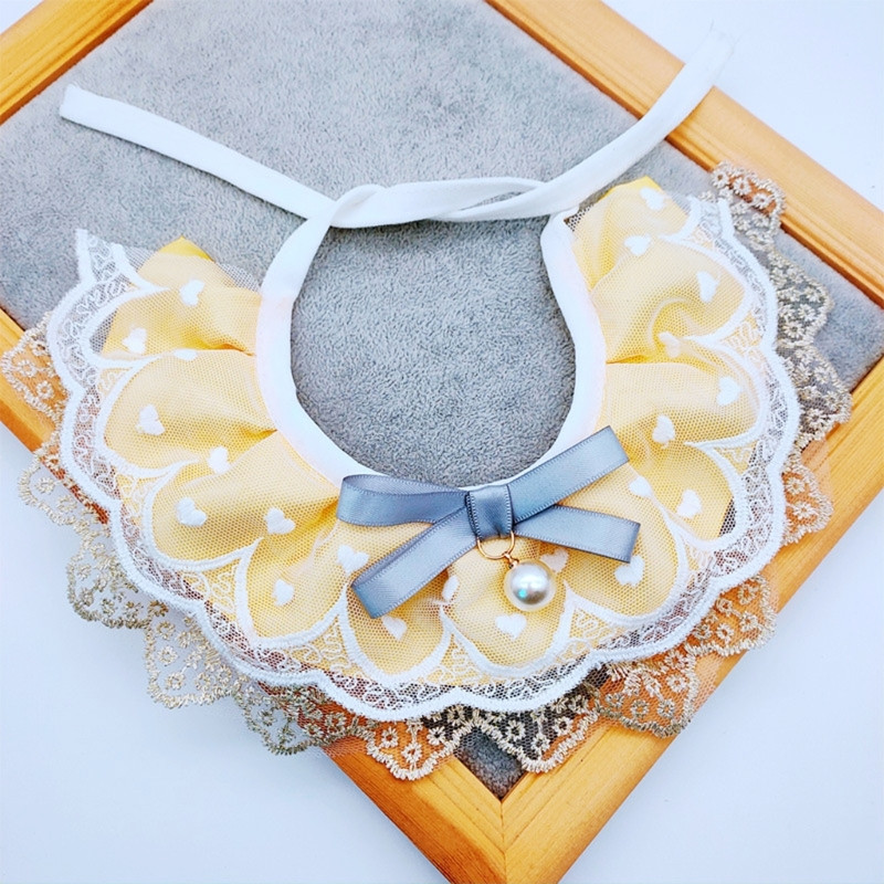 Ogrlica s čipkastom ogrlicom za pse, mačiće, štene, princeza s čipkastom trakom i mašnom