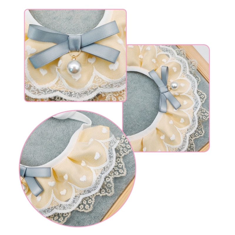 Ogrlica s čipkastom ogrlicom za pse, mačiće, štene, princeza s čipkastom trakom i mašnom