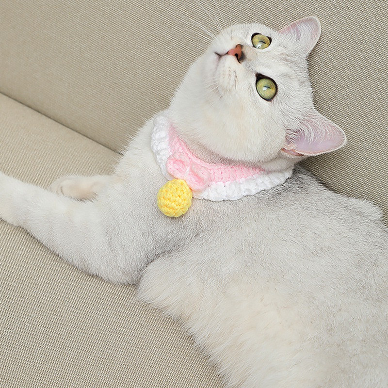 Plišana lopta Ogrlica za psa Ogrlica za mačku Slatki šal za ljubimca Slatka mačkica Dodaci Ružičasto štene Traka za vrat za Yorkie Chihuahua Pug*
