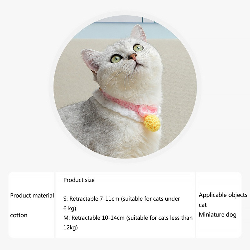 Plišana lopta Ogrlica za psa Ogrlica za mačku Slatki šal za ljubimca Slatka mačkica Dodaci Ružičasto štene Traka za vrat za Yorkie Chihuahua Pug*