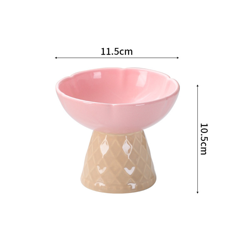 Kassi tõstetud keraamiline kauss Armas lemmikloomatoit Vesi söötmiskausid Kõrgendatud kallutatud kutsikad koerad joogisöögitarbed