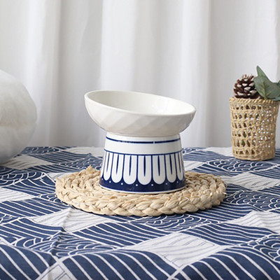 Kaķu keramikas bļodiņas Mazi kucēnu suņi Barība Ūdens Barošanas Bļoda Mājdzīvnieku paaugstināšana Dzērienu un ēšanas padevēji Mājdzīvnieku uzkodu trauks pret apgāšanos