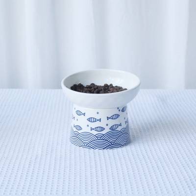 Kaķu keramikas bļodiņas Mazi kucēnu suņi Barība Ūdens Barošanas Bļoda Mājdzīvnieku paaugstināšana Dzērienu un ēšanas padevēji Mājdzīvnieku uzkodu trauks pret apgāšanos