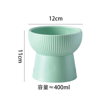 Ziemeļvalstu kaķu barība ūdens bļoda maziem suņiem, paaugstināta dzeršana ēdināšana barotavas Keramikas mājdzīvnieku barošanas piederumi kucēnu kaķu piederumi