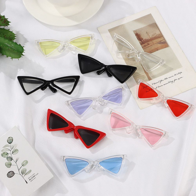 Slatka mačka Pas Naočale Trokutasti okviri Ogledalo Četvrtaste sunčane naočale Višebojne Opcionalno hladi Rekviziti za fotografije Dodaci za kućne ljubimce