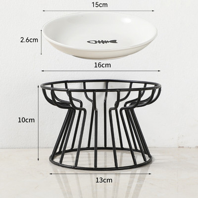 Suņu barības bļoda ar statīvu Kaķu keramika Ūdens trauks Mājdzīvnieka kakla aizsargs Dzeršanas trauks Mazs Vidējs Suņu ūdens padeves šķīvis