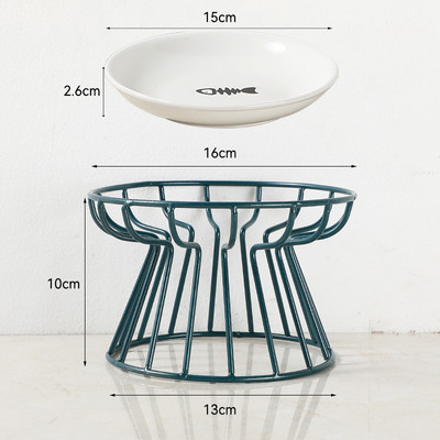 Suņu barības bļoda ar statīvu Kaķu keramika Ūdens trauks Mājdzīvnieka kakla aizsargs Dzeršanas trauks Mazs Vidējs Suņu ūdens padeves šķīvis