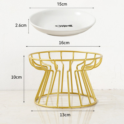 Suņu barības bļoda ar statīvu Kaķu keramika Ūdens trauks Mājdzīvnieka kakla aizsargs Dzeršanas trauks Mazs Vidējs Suņu ūdens padeves šķīvis