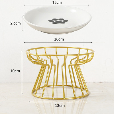 Suņu barības bļoda ar statīvu Kaķu keramika Ūdens trauks Mājdzīvnieka kakla aizsargs Dzeršanas trauks Mazs Vidējs Suņu ūdens padeves šķīvis