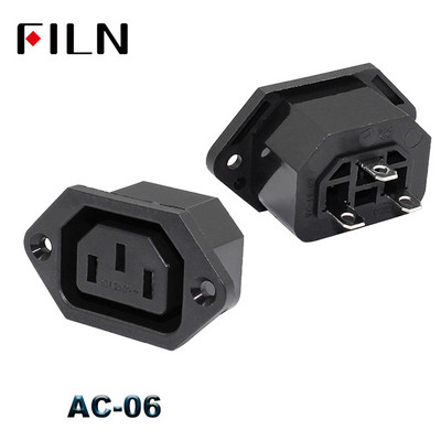 IEC320 C14 električna AC utičnica 3 pinska crvena LED 250 V preklopna sklopka 10 A osigurač ženski muški utični utični konektor 2 pinska utičnica