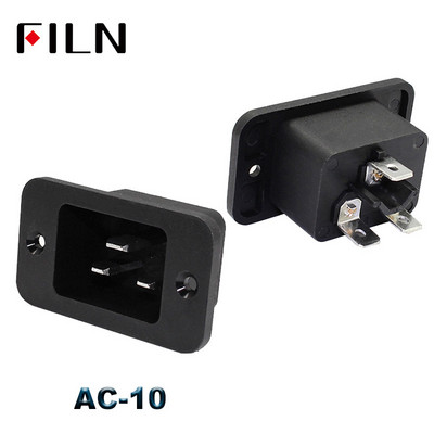 IEC320 C14 električna AC utičnica 3 pinska crvena LED 250 V preklopna sklopka 10 A osigurač ženski muški utični utični konektor 2 pinska utičnica