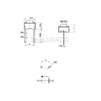 20Pcs Απτικός διακόπτης Momentary Tact 6x6x4.3/5/6/7/8/9/10mm 6*6*4.3mm 5mm 6mm 7mm 8mm 9mm 10mm Μεσαία ακίδα 2 pin