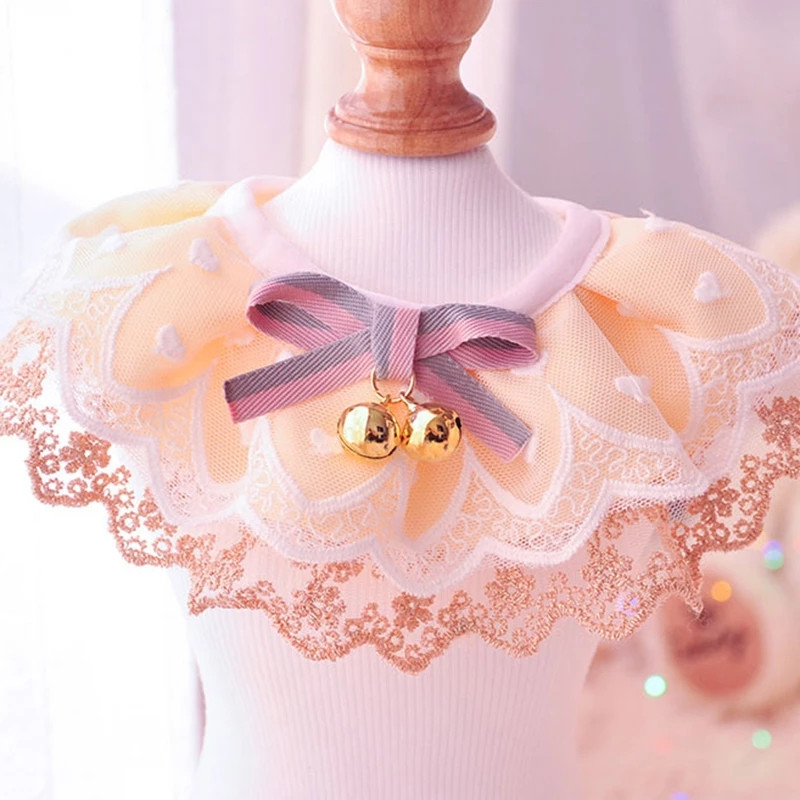 Kassid Elegantne marli Koera Pudipõlled Kaelarihm Ehted Kassi kaelarätik Armas kassipoeg Aksessuaarid Lint Printsessi pits kaelakee jaoks