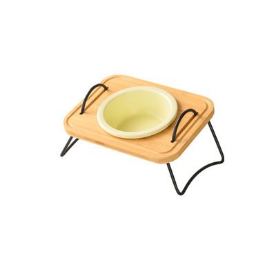 Suņiem dubultās trīskāršās bļodas Kaķu keramikas barības ūdens padevēji ar statīvu, kas pacelts mājdzīvnieku dzeršana ēšanas barošanas bļoda