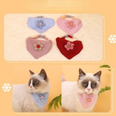 Pamučni trokutasti ručnik za mačke Karirani ručnik za kućne ljubimce mačke pas ogrlica s cvijećem mače štene ogrlica pribor za kućne ljubimce