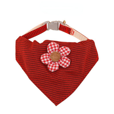 Pamučni trokutasti ručnik za mačke Karirani ručnik za kućne ljubimce mačke pas ogrlica s cvijećem mače štene ogrlica pribor za kućne ljubimce