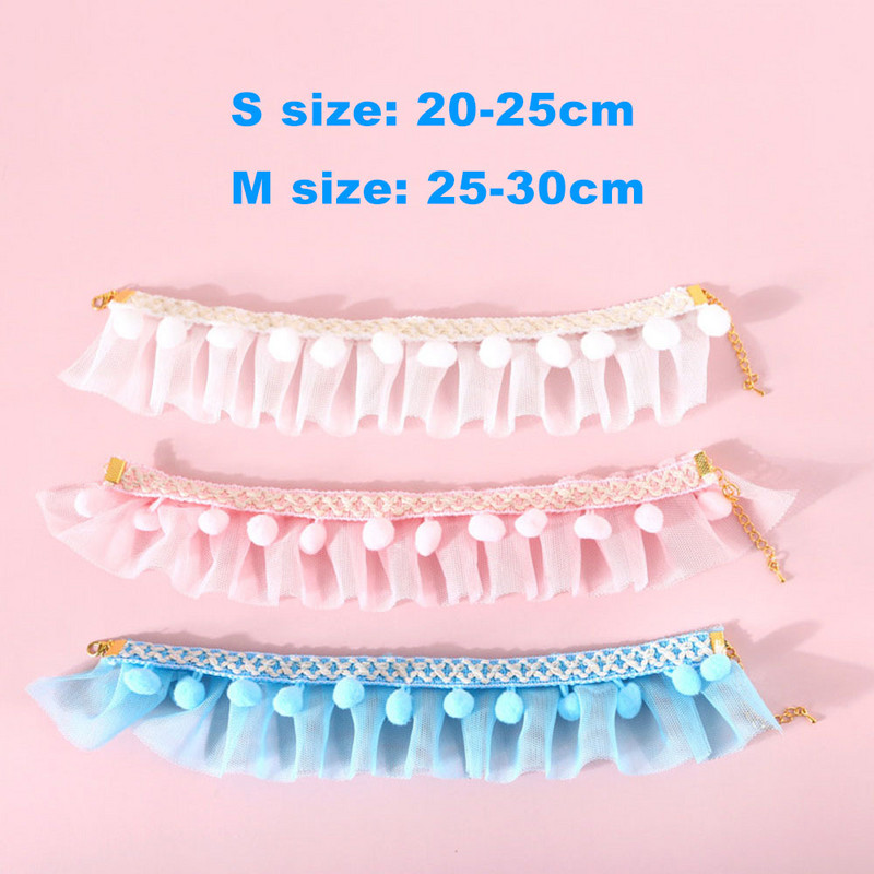 Jauka mežģīņu mājdzīvnieku šalle kaķiem Maza kucēna suņa kaķa dzimšanas dienas tērps kaķa bandana kaklarota Apģērbs Apburoši mājdzīvnieku kostīmi kaķēnam