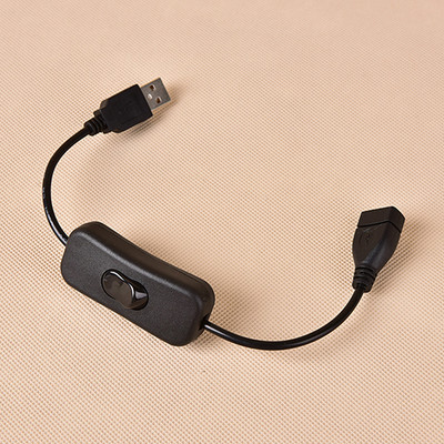 Kvaliteetne Woopoweri vasest materjalist USB-kaabel isane-emane lüliti SISSE VÄLJAS kaabel LED-lambi toiteliin 28cm 1tk