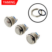 Metalni prekidač s tipkama od 16 mm IP65 Vodootporan poniklani mesing Tipka za samoresetiranje 1NO Visok/Ravan/Oblik Okrugli Trenutačno