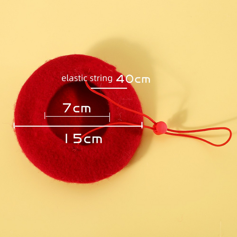 Pas Božićni kostim Dodatak za kosu Rekviziti za fotografije Blagdanska kapa za kućnog ljubimca Mačka Bereta Vunena kapa Traka za glavu Francuski umjetnik Beanie Beretka Dotjerivanje