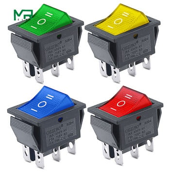 KCD4 1PCS Rocker Switch Διακόπτης τροφοδοσίας ON-OFF-ON 3 Θέσης 6 Ηλεκτρικός εξοπλισμός With Light Switch 16A 250VAC/ 20A 125VA