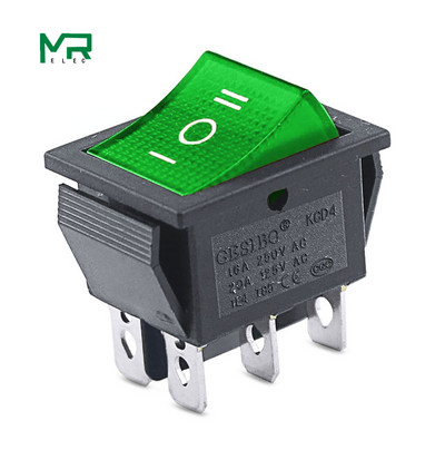 KCD4 1PCS Prekidač za napajanje Prekidač UKLJUČIVANJE-ISKLJUČIVANJE-UKLJIVANJE 3 položaja 6 Električna oprema s prekidačem za svjetlo 16A 250VAC/ 20A 125VA