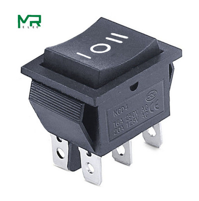 KCD4 1PCS Prekidač za napajanje Prekidač UKLJUČIVANJE-ISKLJUČIVANJE-UKLJIVANJE 3 položaja 6 Električna oprema s prekidačem za svjetlo 16A 250VAC/ 20A 125VA