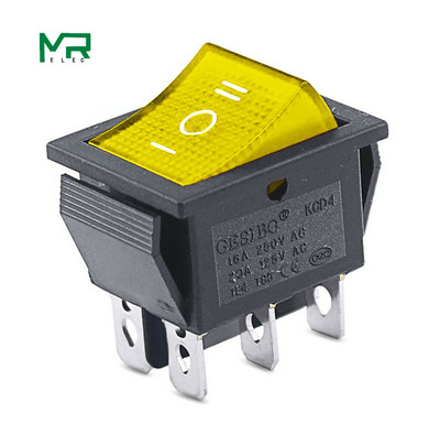 KCD4 1PCS Prekidač za napajanje Prekidač UKLJUČIVANJE-ISKLJUČIVANJE-UKLJIVANJE 3 položaja 6 Električna oprema s prekidačem za svjetlo 16A 250VAC/ 20A 125VA