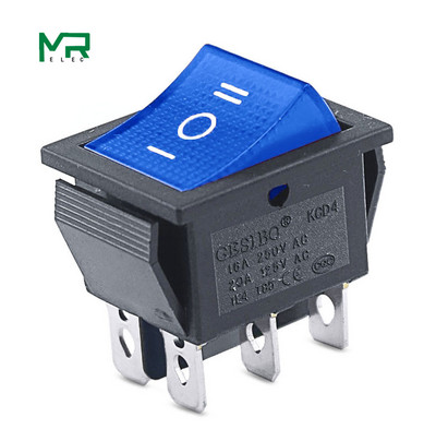 KCD4 1PCS Prekidač za napajanje Prekidač UKLJUČIVANJE-ISKLJUČIVANJE-UKLJIVANJE 3 položaja 6 Električna oprema s prekidačem za svjetlo 16A 250VAC/ 20A 125VA
