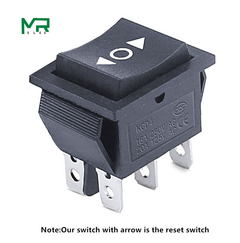 KCD4 1PCS Prekidač za napajanje Prekidač UKLJUČIVANJE-ISKLJUČIVANJE-UKLJIVANJE 3 položaja 6 Električna oprema s prekidačem za svjetlo 16A 250VAC/ 20A 125VA
