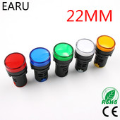 Indikaator signaallambi tuli Veekindel ad16-22ds 22mm AC/DC 12V 24V 110V 220V 380V Punane Roheline Kollane Sinine Valge LED-pirnid 20mA