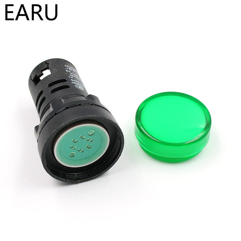 Indikaator signaallambi tuli Veekindel ad16-22ds 22mm AC/DC 12V 24V 110V 220V 380V Punane Roheline Kollane Sinine Valge LED-pirnid 20mA