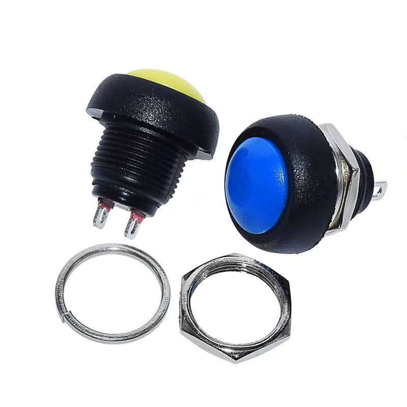 1tk 2kontaktiga minilüliti 12mm 1A veekindel lüliti pbs33b 12v hetkeline surunupp Lüliti lähtestamine Mittelukustuv pbs-33b