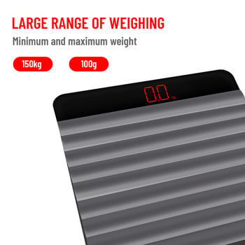330lb високопрецизна ултра дебела цифрова везна за телесно тегло за баня с нехлъзгащ дизайн, голям лесен за четене LCD дисплей с подсветка