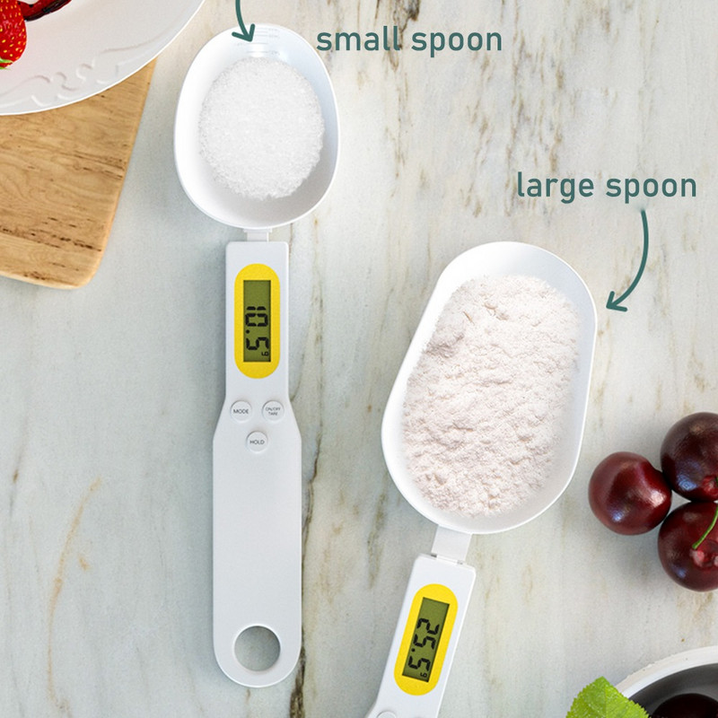 Liela karote elektroniski virtuves svari 500g 0,1g LCD digitālā mērkarote pārtikas miltu cepšanas virtuves rīks piena kafijai