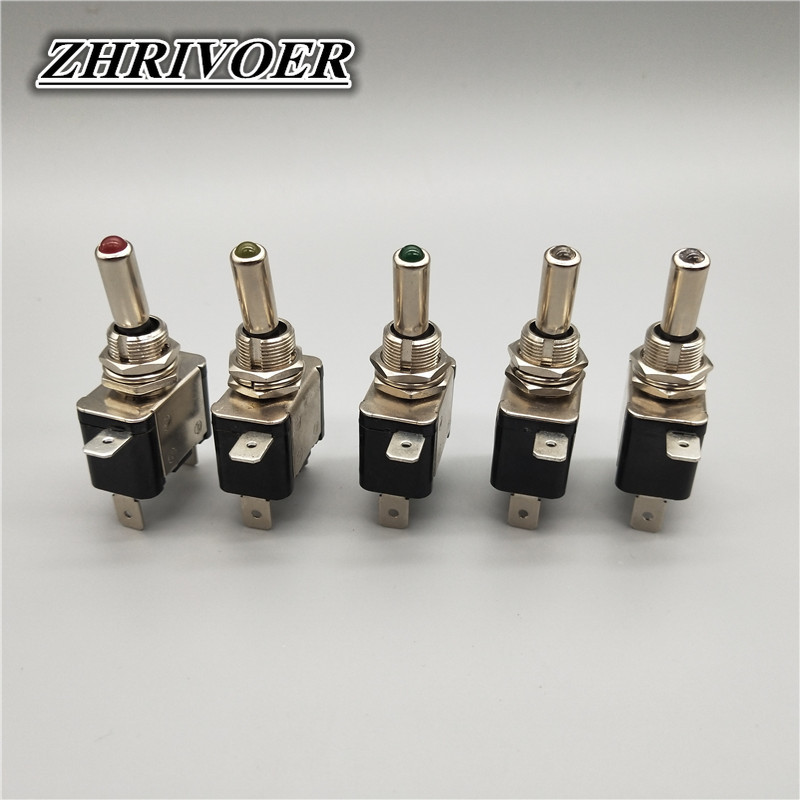 Automobil, brod, kamion, osvijetljeni LED prekidač sa sigurnosnom preklopnom zaštitom za zrakoplov, crveno plavo zeleno žuto bijelo 12V20A